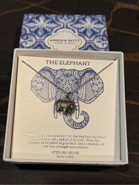 Annika Witt Sterling Silver Elephant Pendant Necklace - Silver